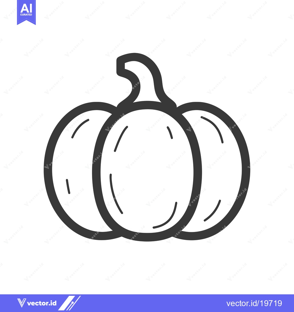 Premium Vector dari A Simple Line Drawing of a Pumpkin