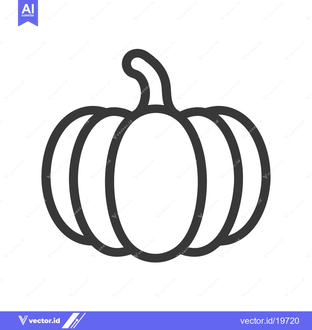 Premium Vector of A simple line drawing of a pumpkin with a stem