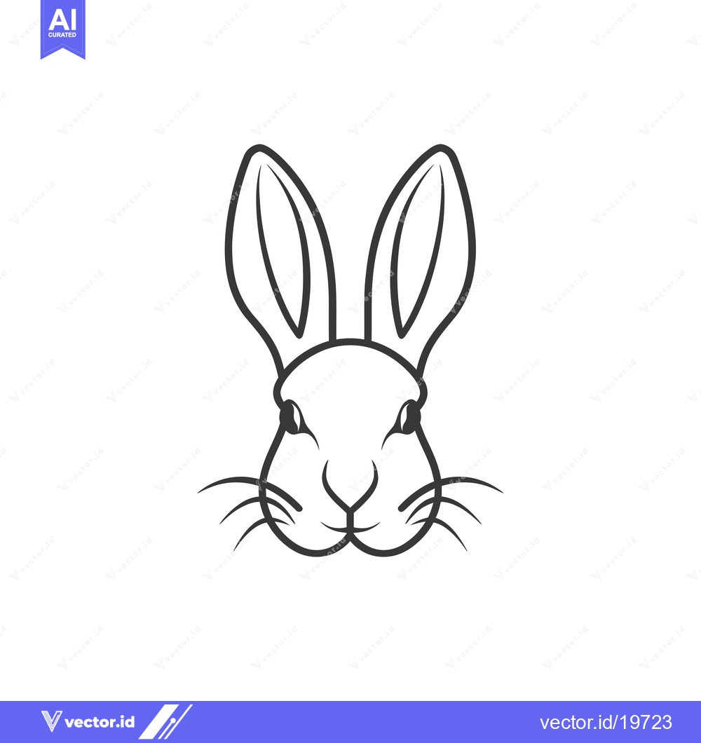 Premium Vector of A simple line drawing of a rabbit's face