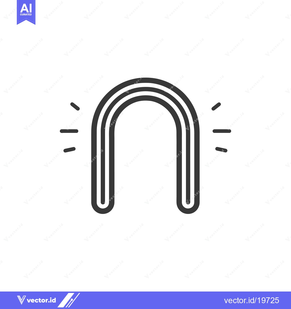 Premium Vector of A simple line drawing of a rainbow arch with two starburst shapes
