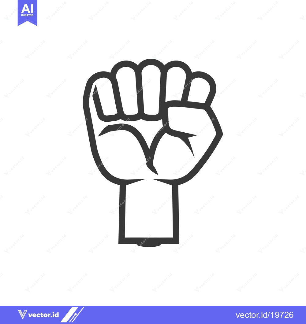 Premium Vector dari A Simple Line Drawing of a Raised Fist