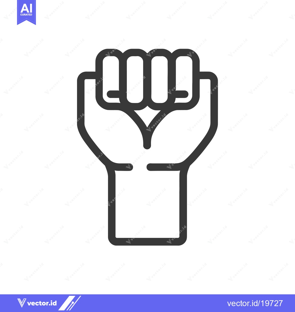 Premium Vector dari A simple line drawing of a raised fist