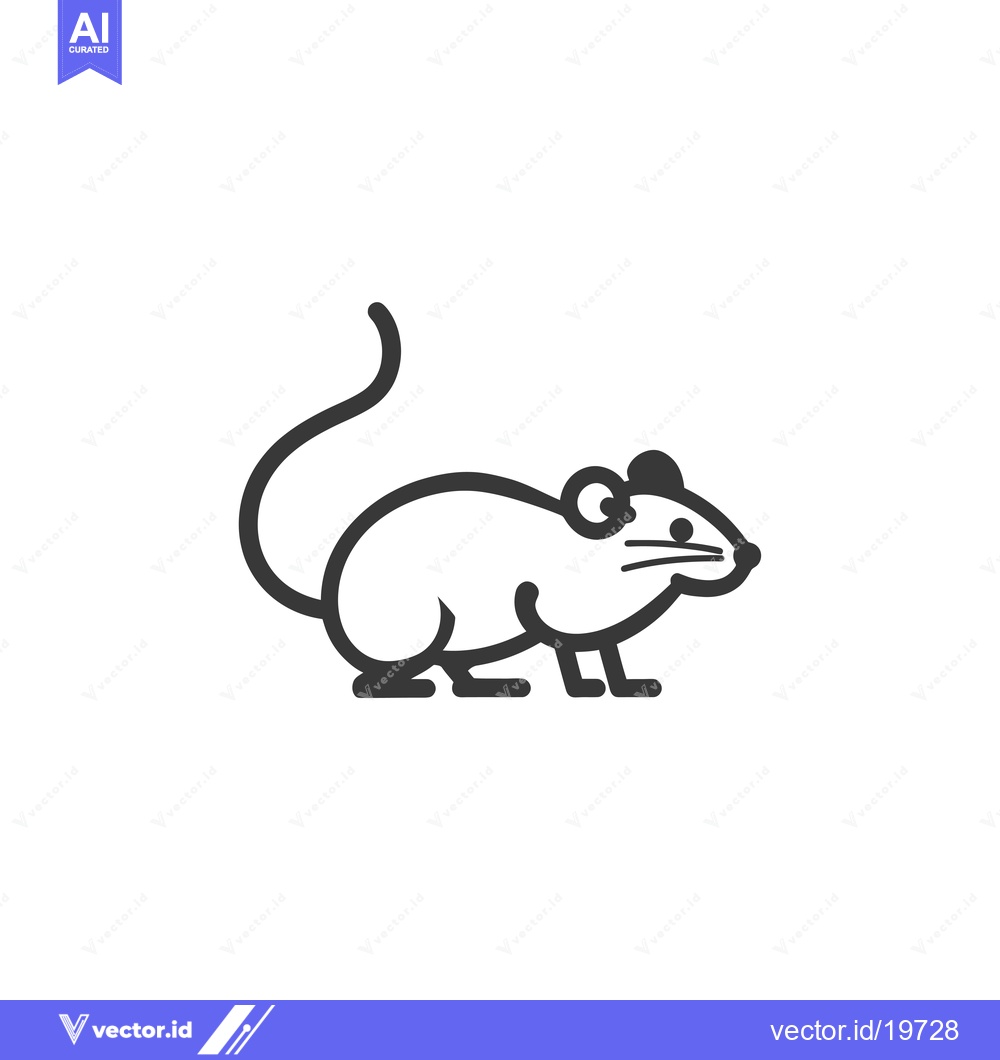 Premium Vector dari A simple line drawing of a rat with a long tail