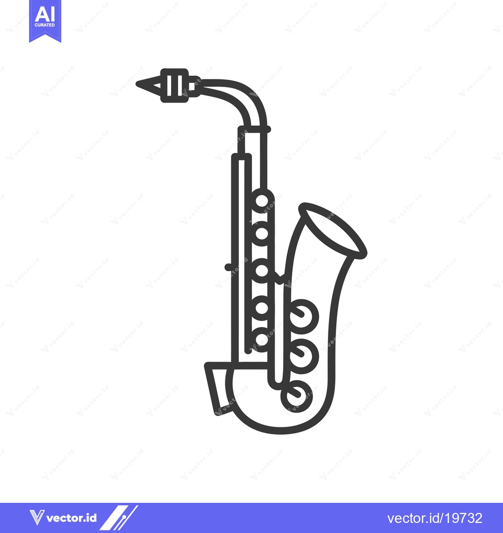 Premium Vector of A Simple Line Drawing of a Saxophone