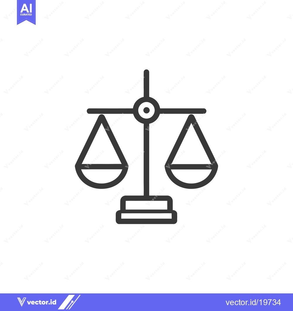 Premium Vector of A simple line drawing of a scale with two balanced sides