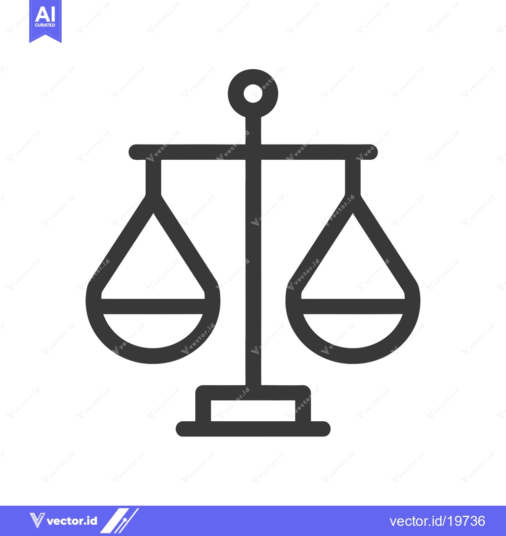 Premium Vector dari A Simple Line Drawing of a Scale with Two Panes