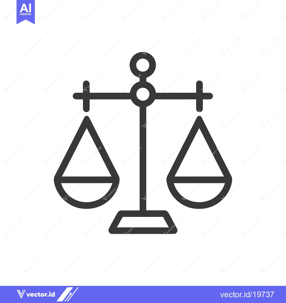 Premium Vector of A simple line drawing of a scale with two pans