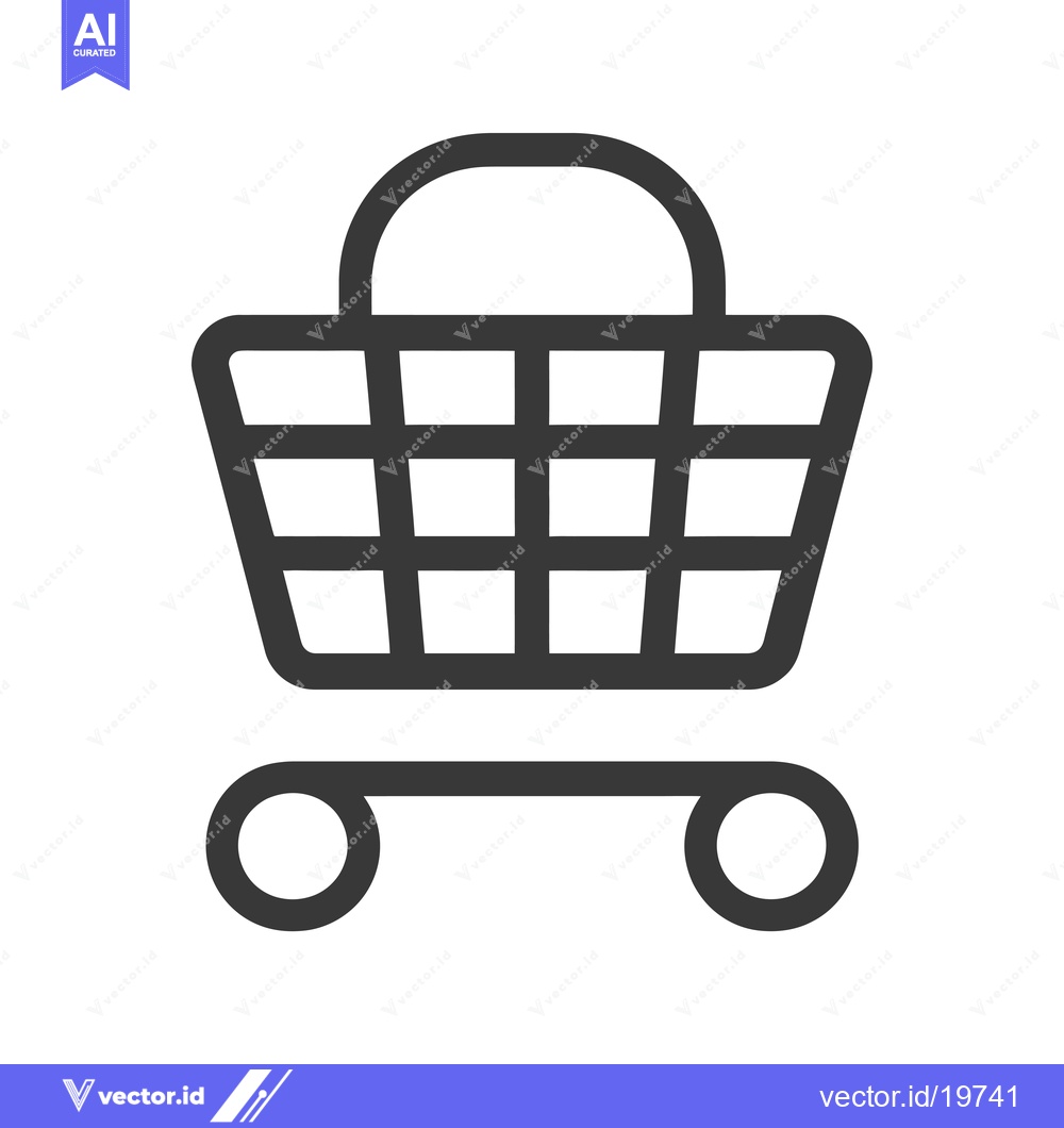 Premium Vector dari A Simple Line Drawing of a Shopping Cart