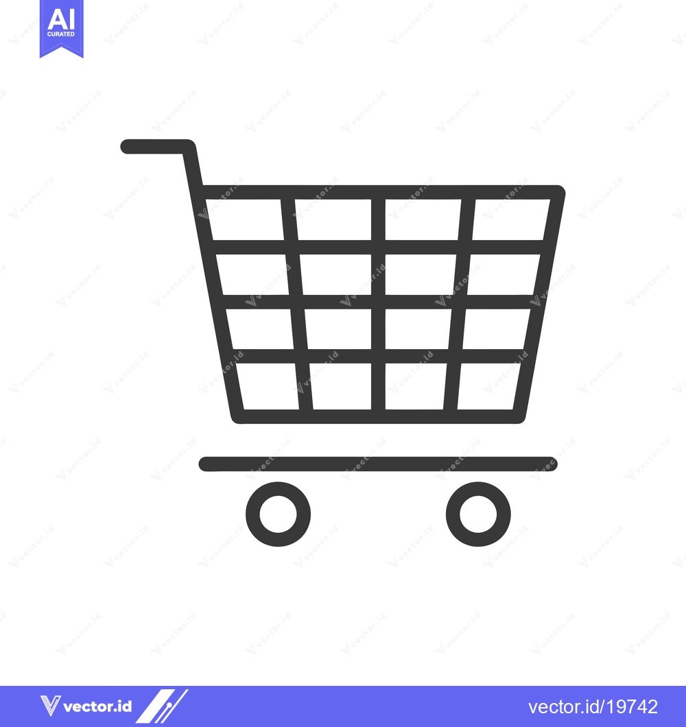 Premium Vector dari A Simple Line Drawing of a Shopping Cart
