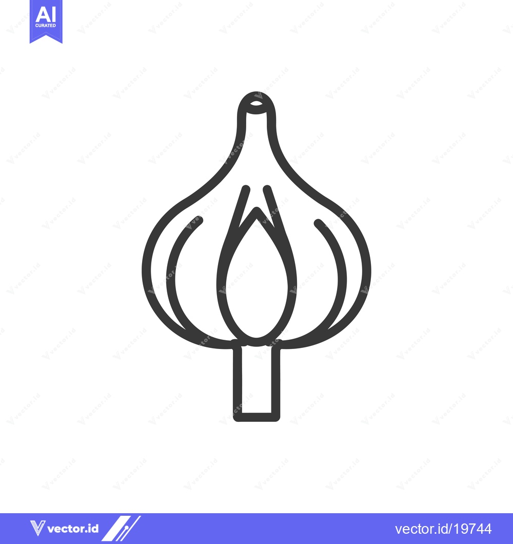Premium Vector dari A Simple Line Drawing of a Single Garlic Bulb