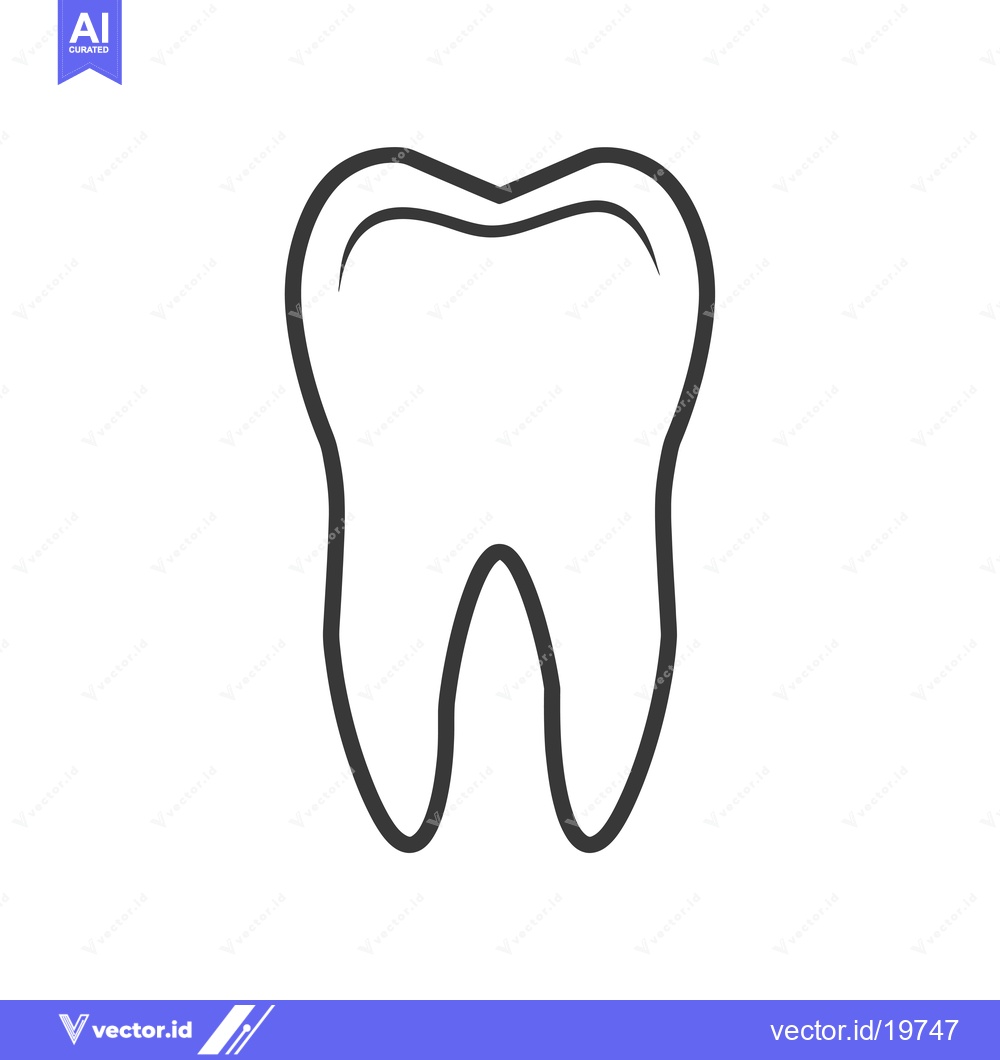 Premium Vector dari A simple line drawing of a single tooth