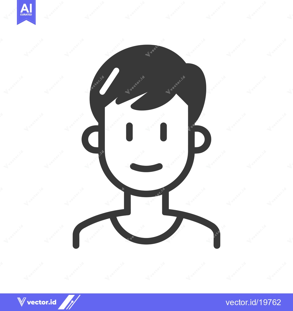 Premium Vector dari A Simple Line Drawing of a Smiling Person