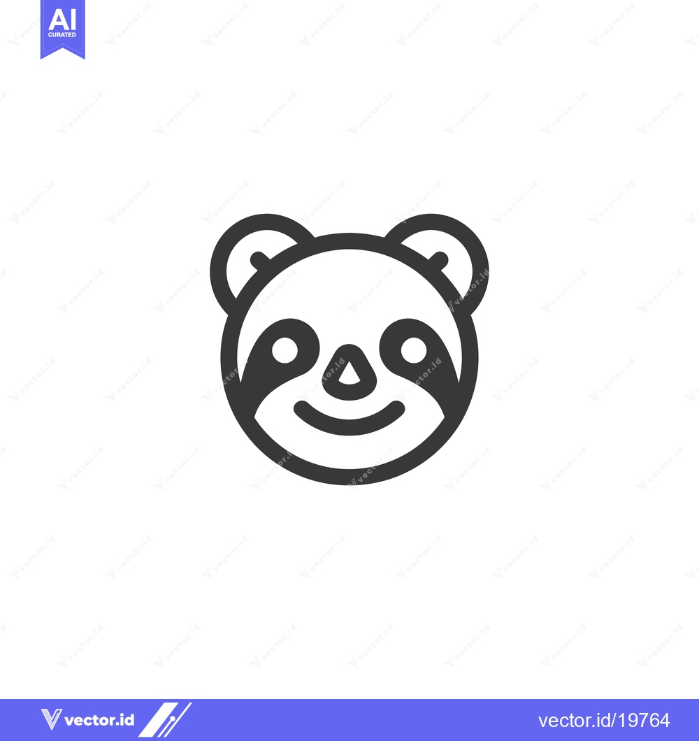 Premium Vector dari A simple line drawing of a smiling sloth face