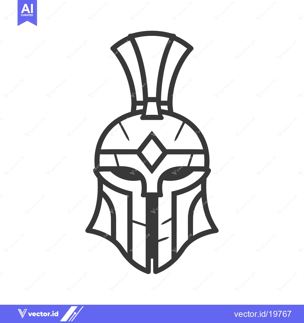 Premium Vector of A simple line drawing of a Spartan helmet