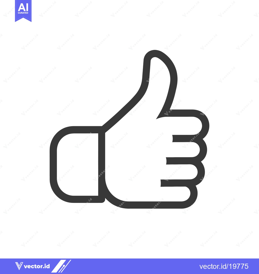 Premium Vector dari A Simple Line Drawing of a Thumbs Up Gesture