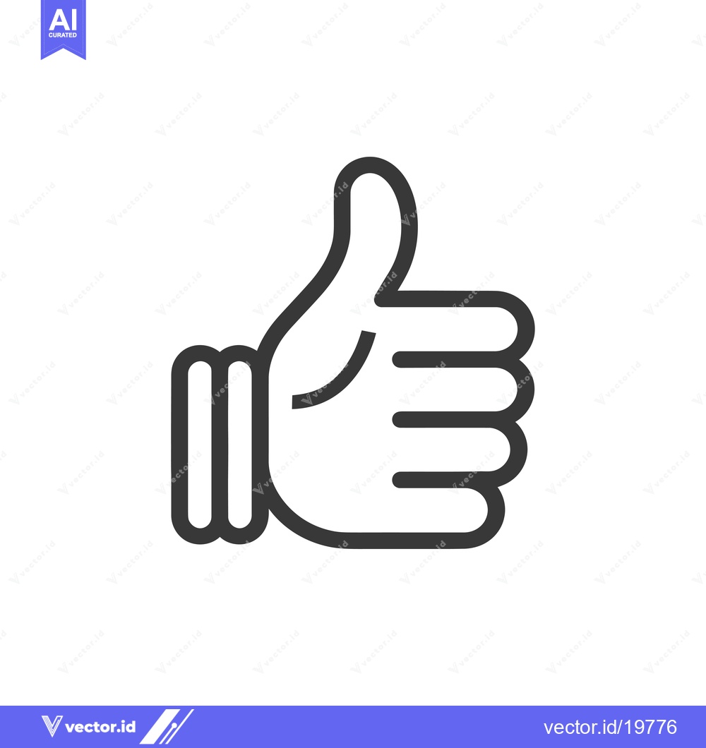 Premium Vector dari A Simple Line Drawing of a Thumbs-Up Hand Gesture