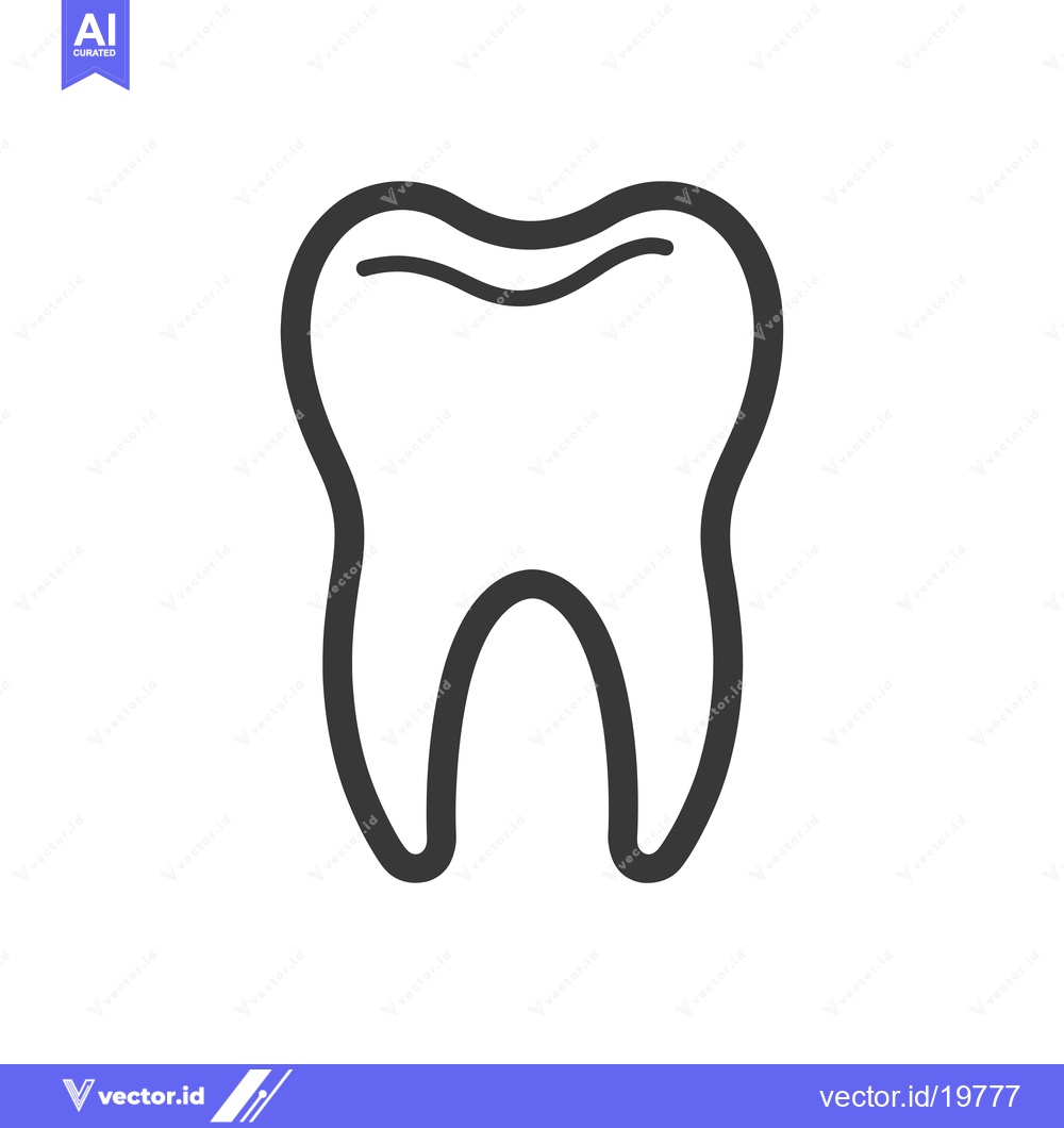 Premium Vector dari A Simple Line Drawing of a Tooth