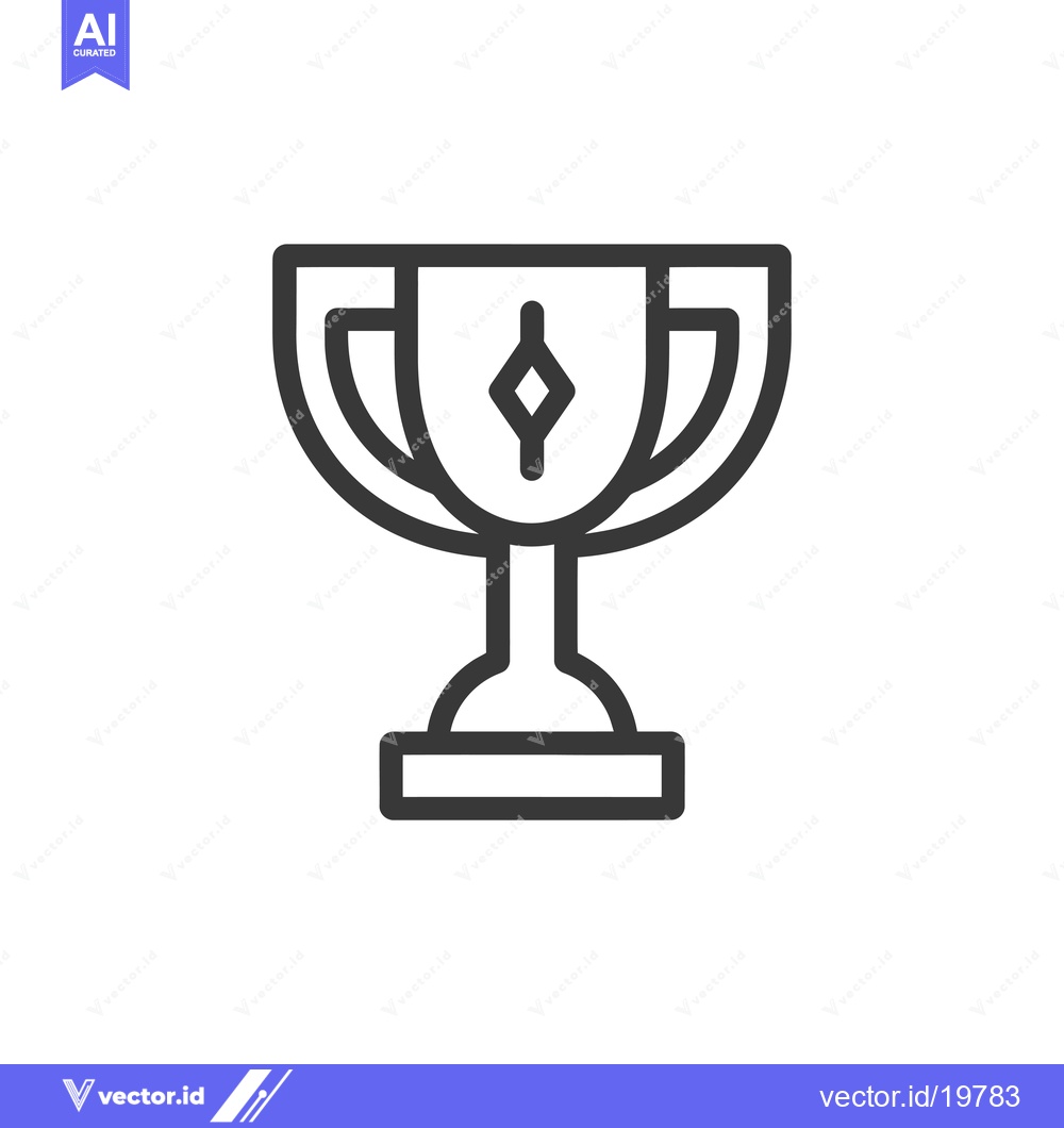 Premium Vector dari A Simple Line Drawing of a Trophy Cup