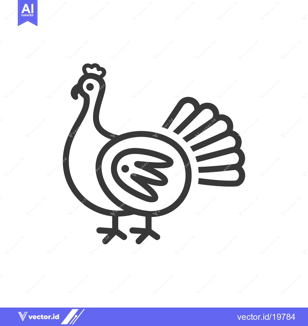 Premium Vector dari A Simple Line Drawing of a Turkey