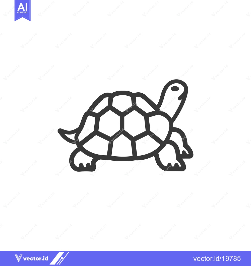Premium Vector dari A Simple Line Drawing of a Turtle