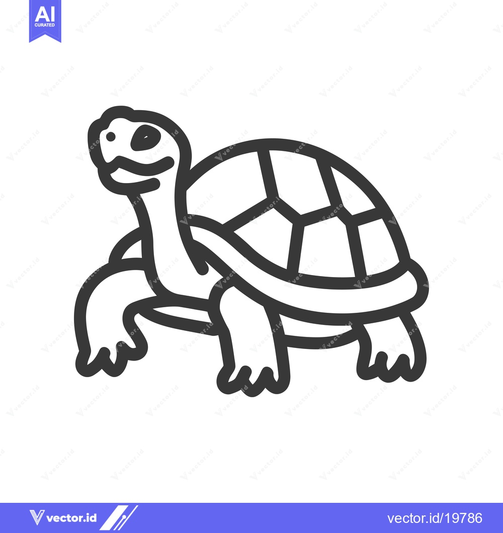 Premium Vector dari A simple line drawing of a turtle with a shell