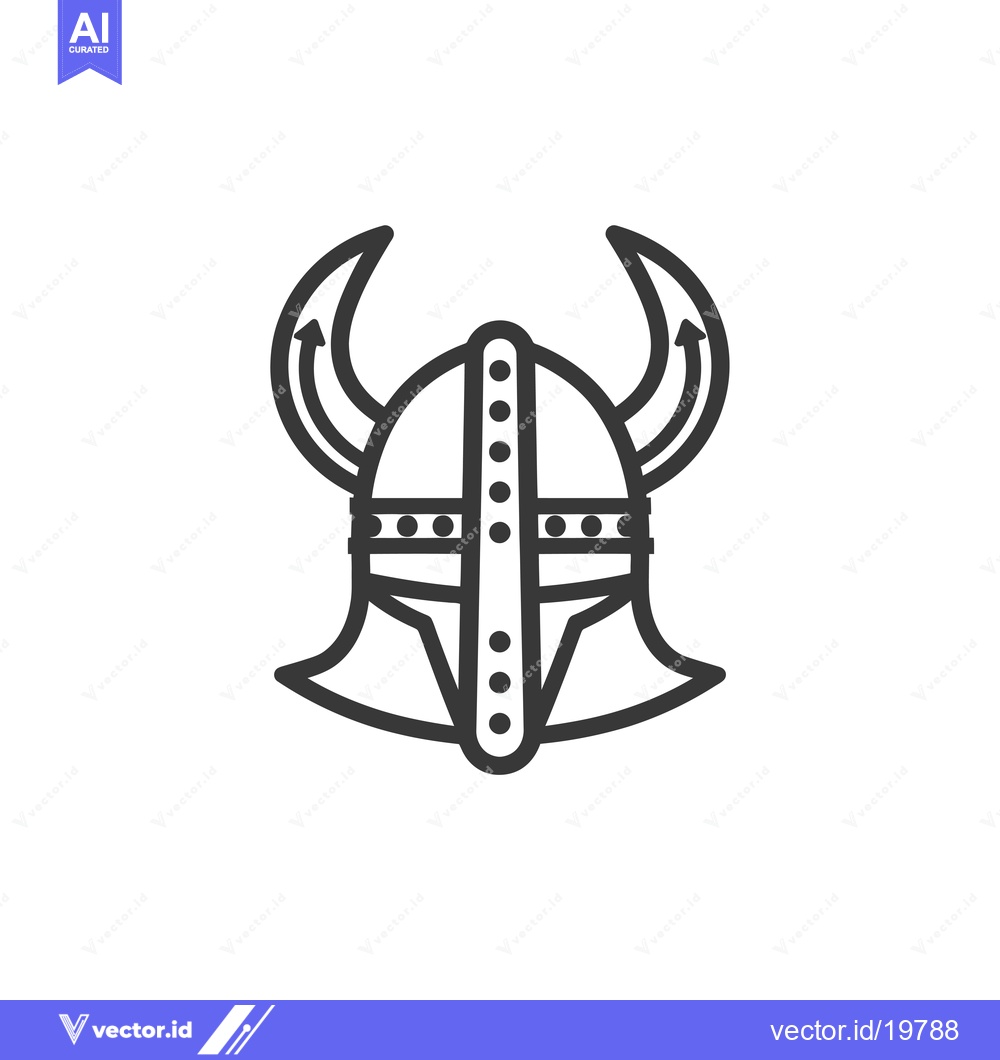 Premium Vector of A Simple Line Drawing of a Viking Helmet