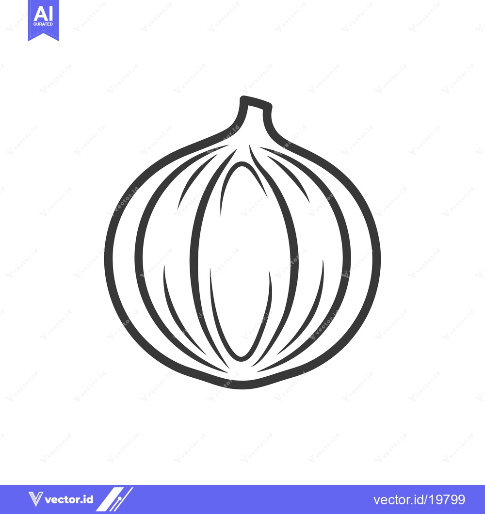 Premium Vector dari A simple line drawing of a whole onion