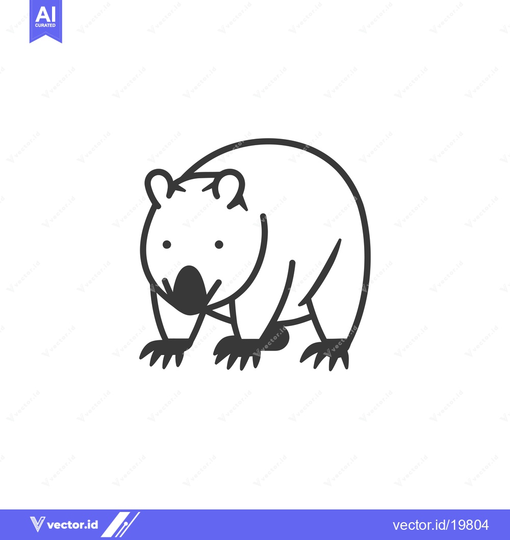 Premium Vector dari A simple line drawing of a wombat