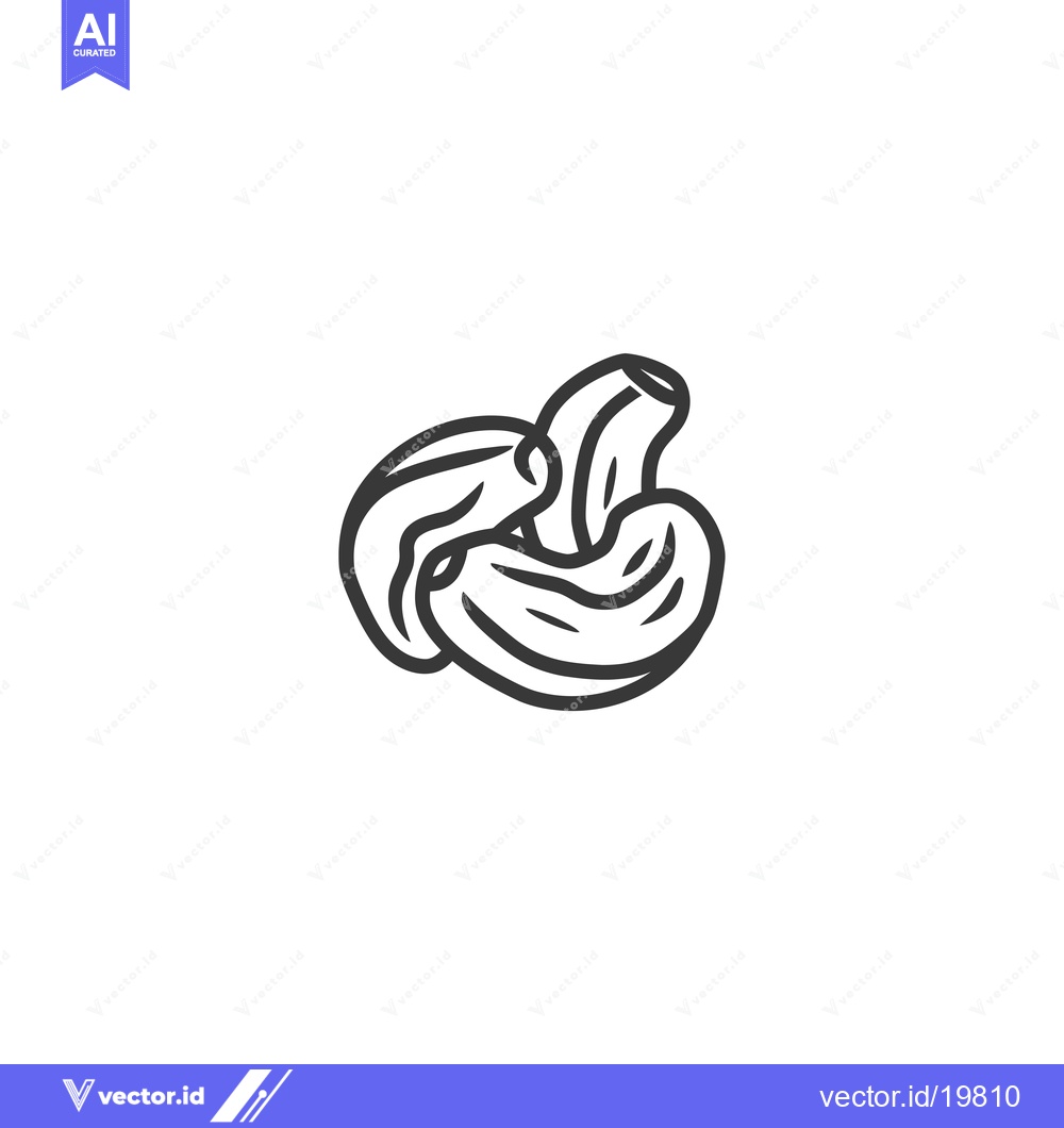 Premium Vector dari A Simple Line Drawing of Cashew Nuts