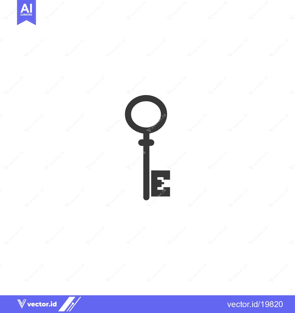 Premium Vector dari A simple, monochrome outline of an old-fashioned key with a circular h