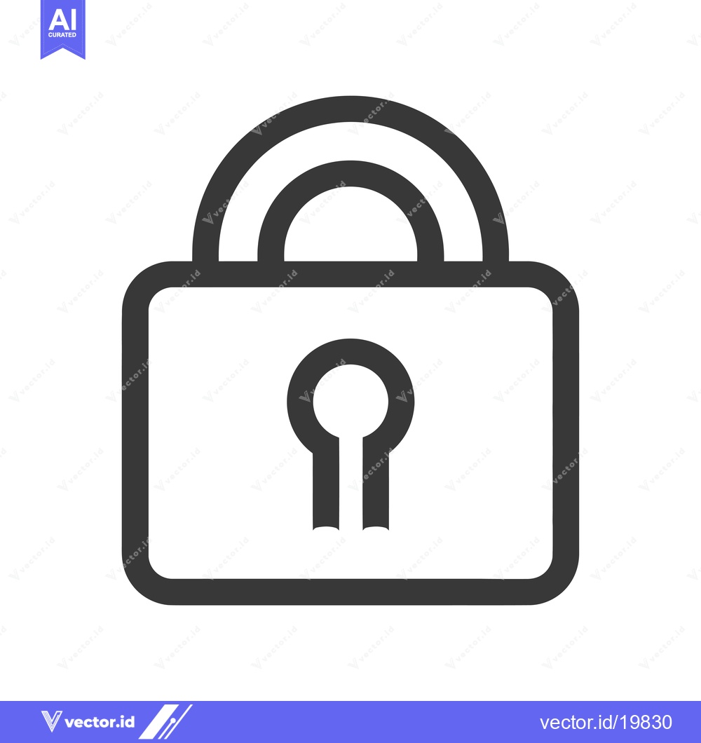Premium Vector dari A simple outline icon of a padlock with a keyhole