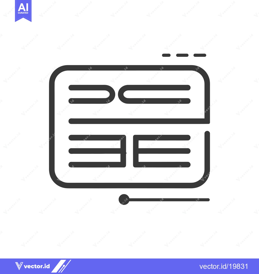 Premium Vector dari A simple outline icon of a website with content and a slider