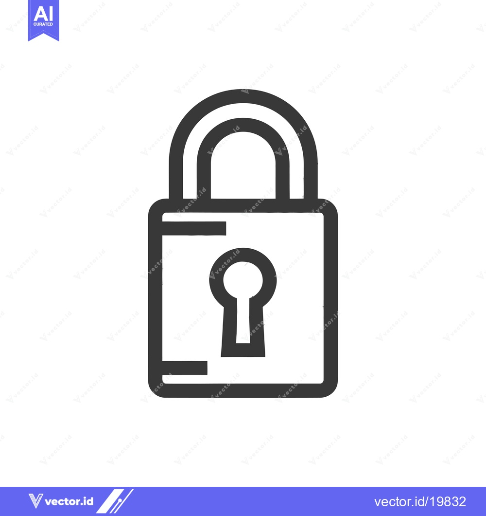 Premium Vector of A simple outline illustration of a closed padlock