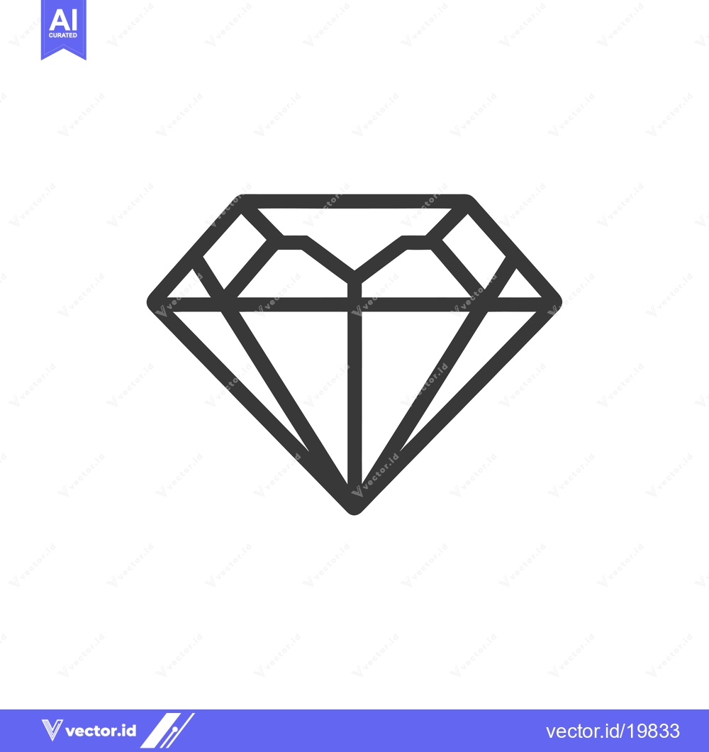 Premium Vector dari A Simple Outline Illustration of a Diamond