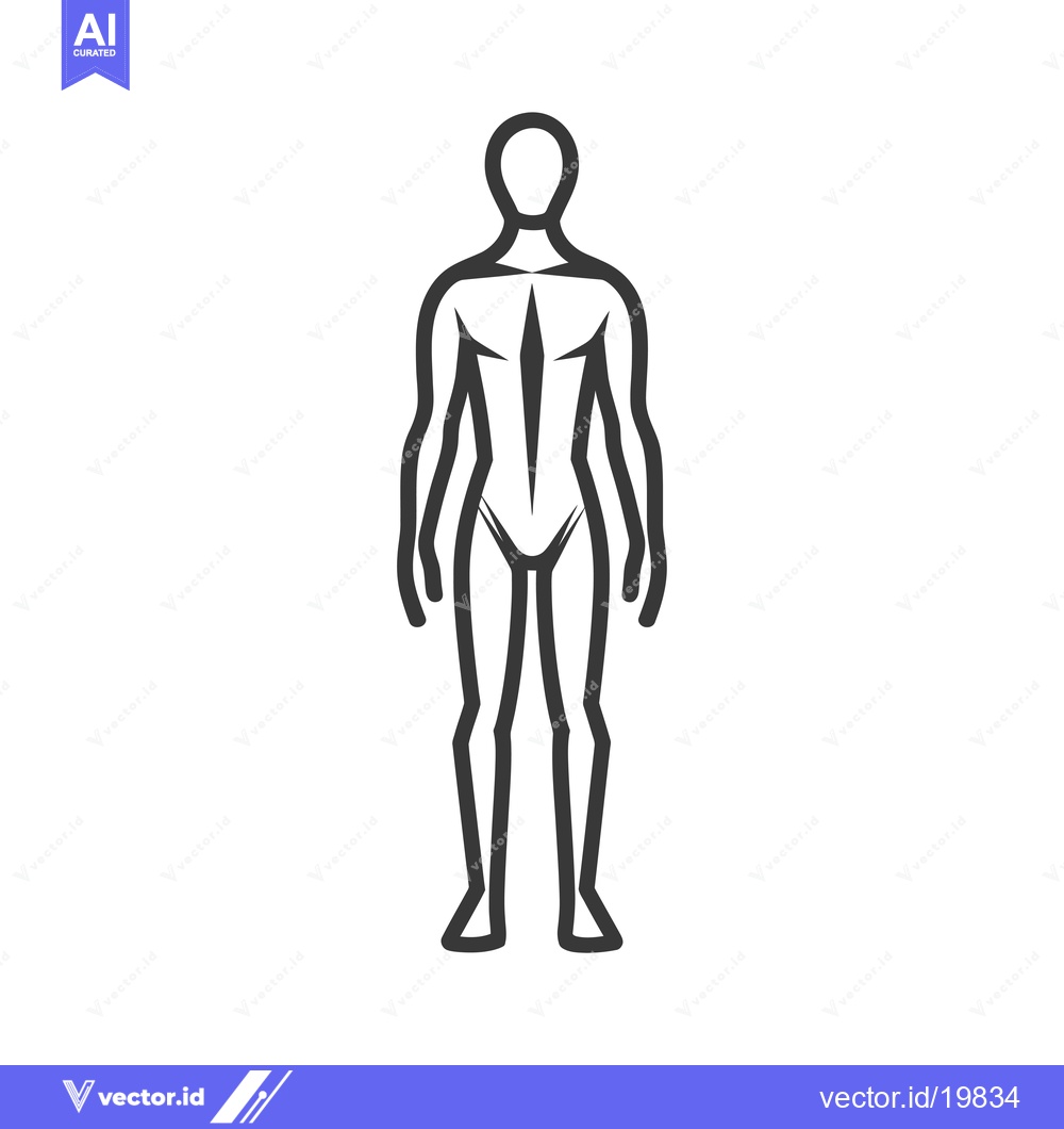 Premium Vector of A simple outline illustration of a human figure