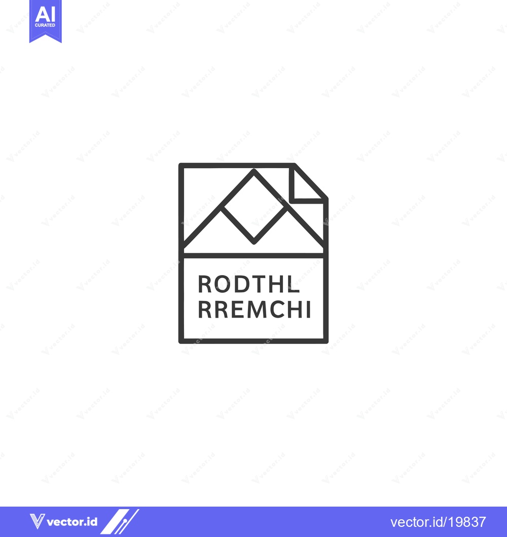 Premium Vector dari A simple outline image of a file with a mountain icon and the words "H