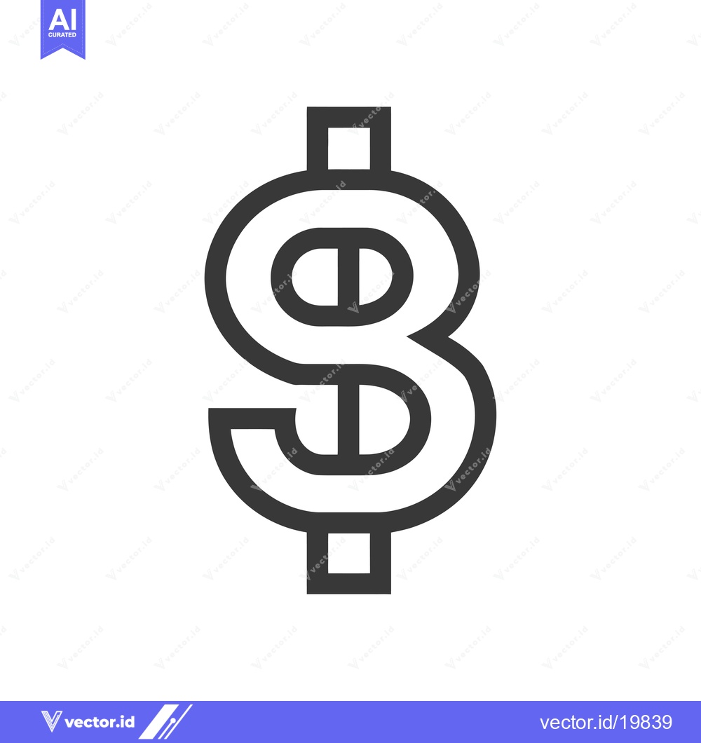 Premium Vector of A Simple Outline of a Dollar Sign Icon