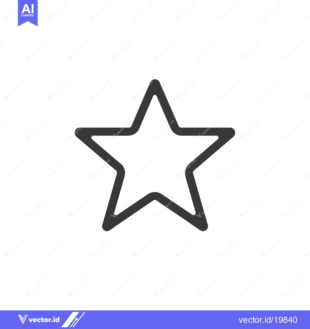 Premium Vector of A simple outline of a five-pointed star icon