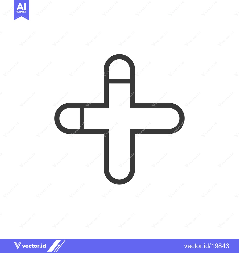 Premium Vector dari A Simple Outline of a Plus Sign