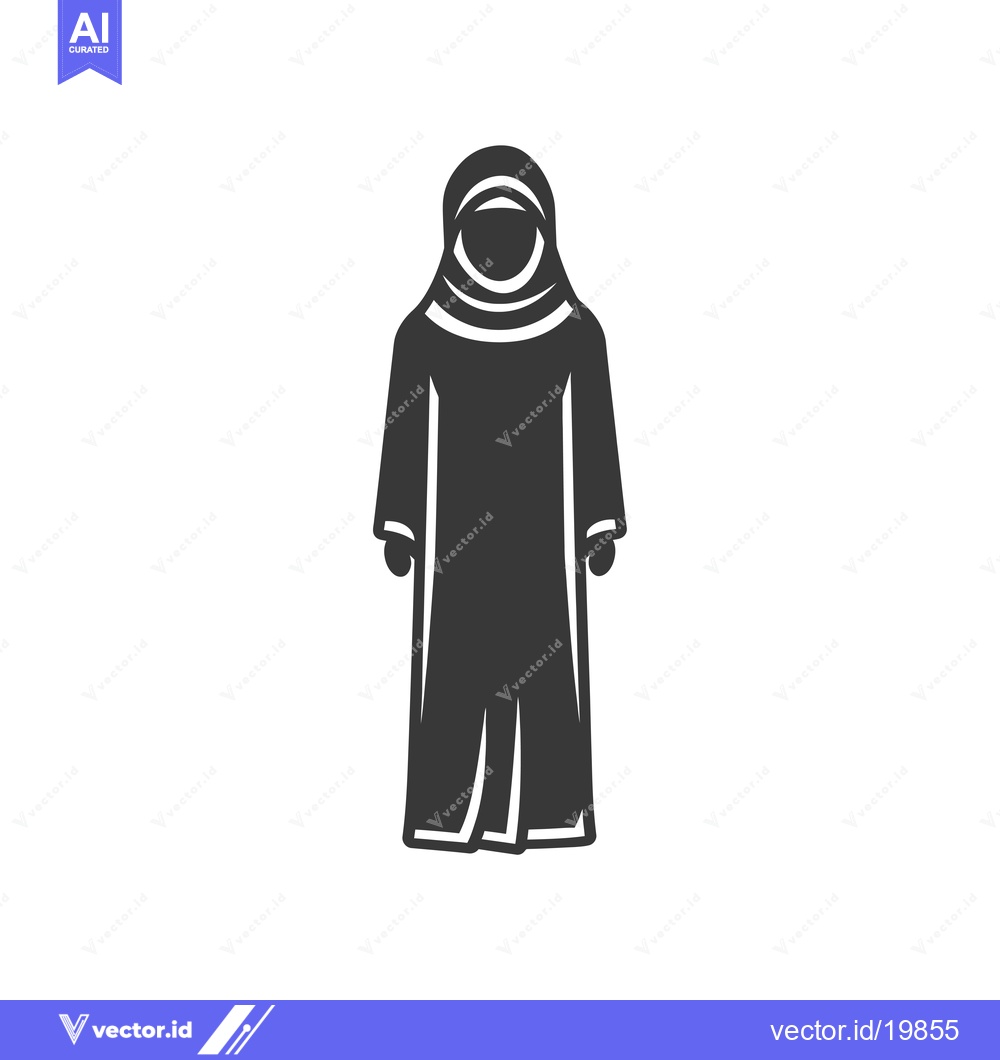 Premium Vector dari A simple silhouette of a woman wearing a hijab