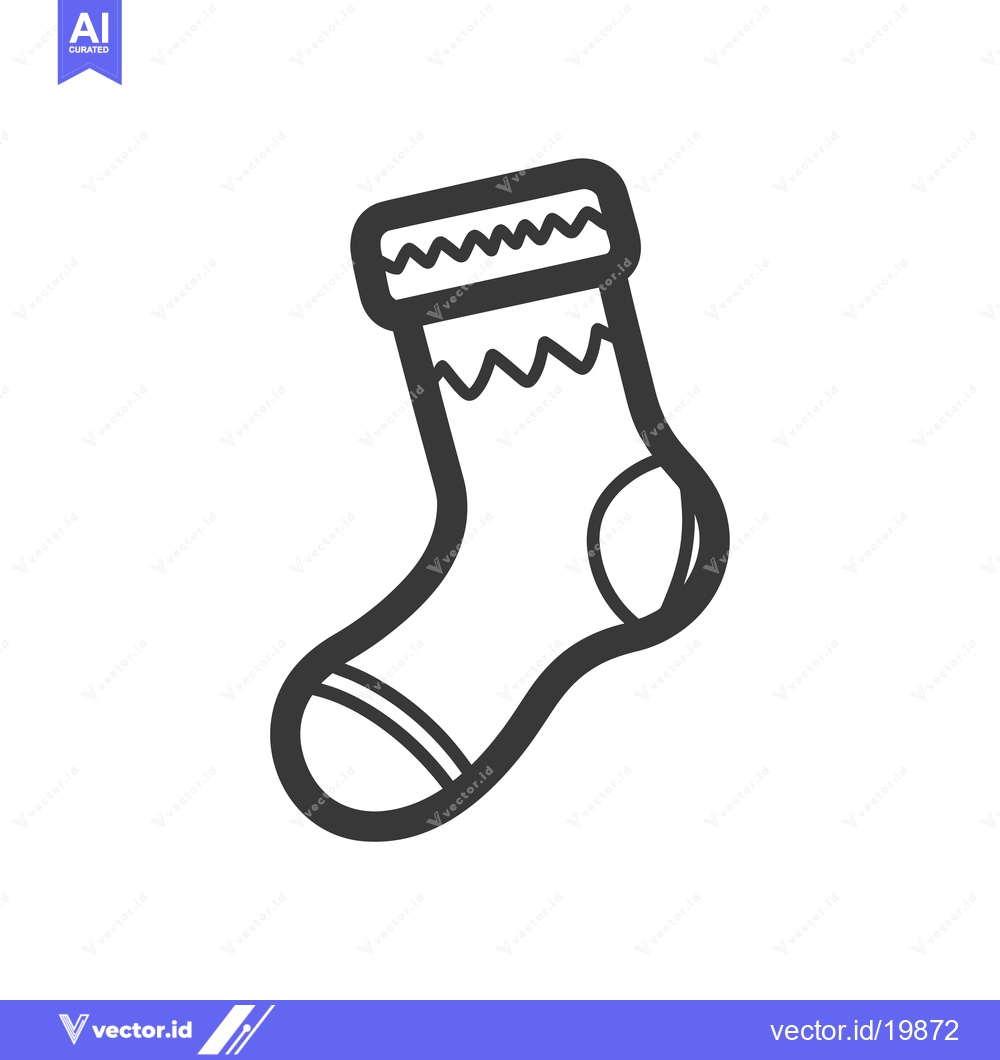 Premium Vector dari A Single Black and White Outline of a Sock
