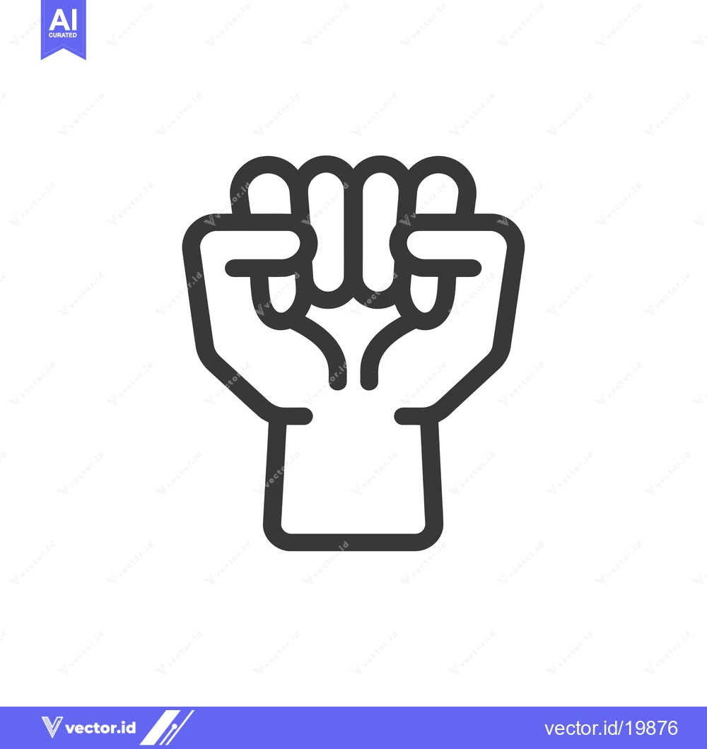 Premium Vector dari A Single Black Line Drawing of a Fist