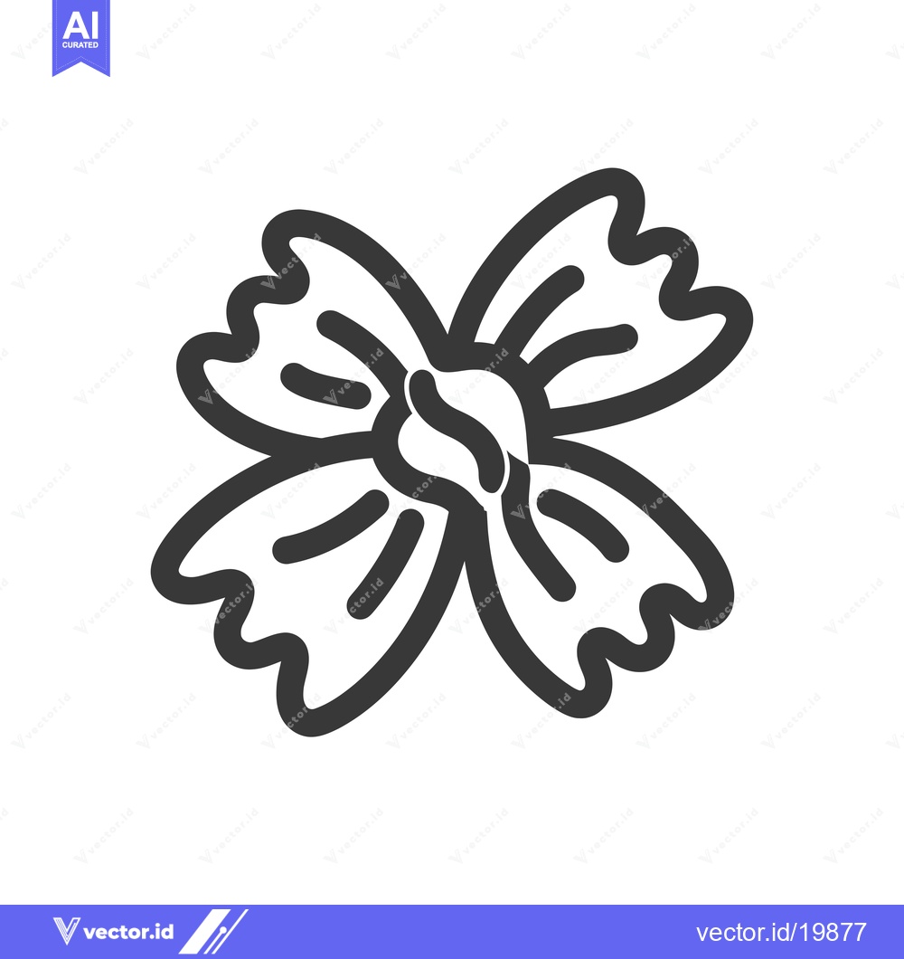 Premium Vector dari A Single, Black Line Drawing of Farfalle Pasta