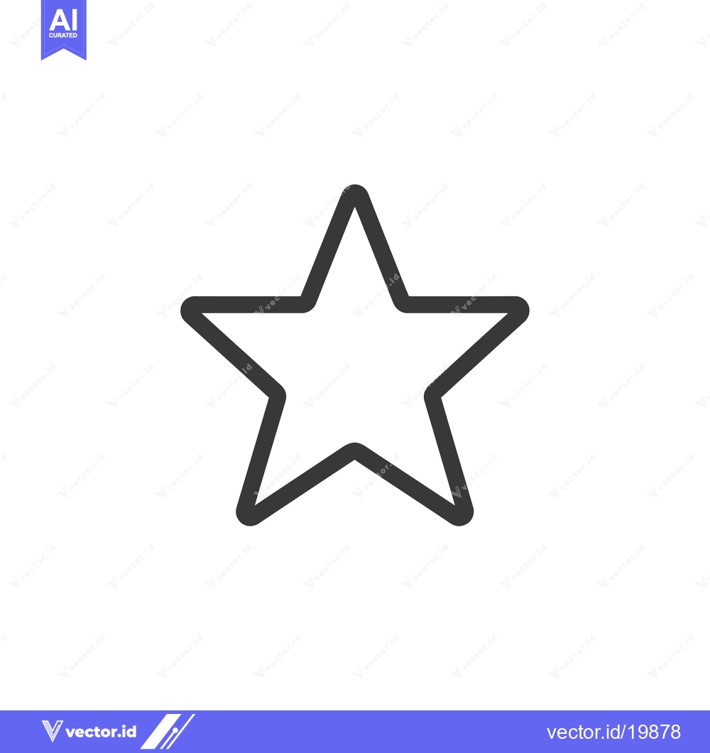 Premium Vector of A Single Black Line Star Icon on White Background
