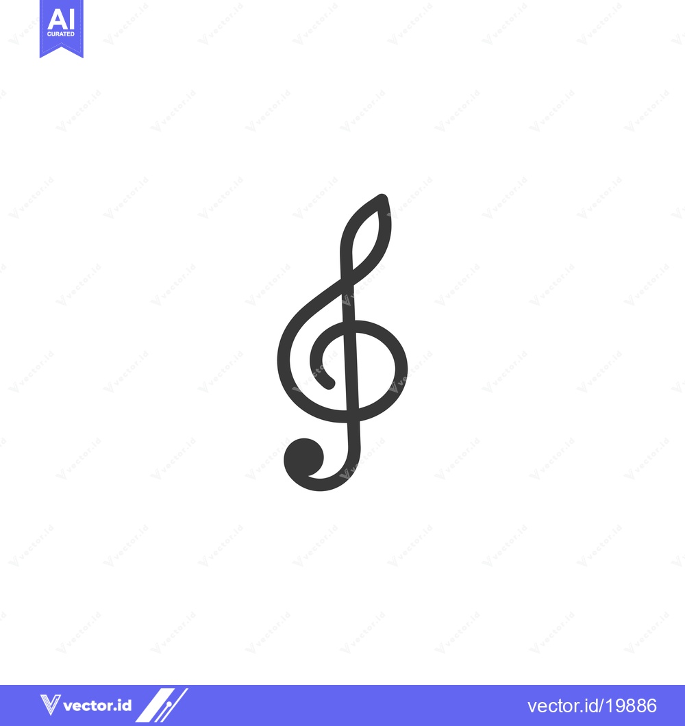Premium Vector dari A Single Black Treble Clef Symbol