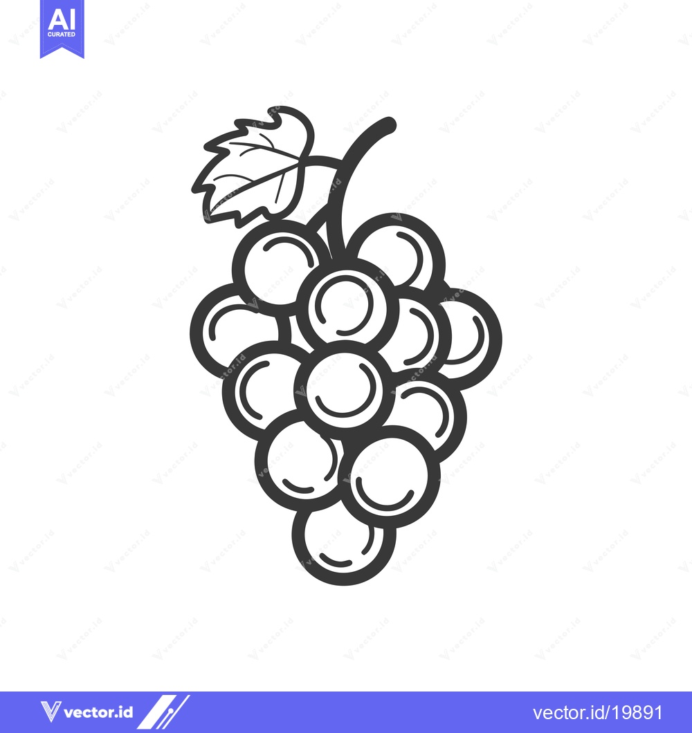 Premium Vector dari A Single Bunch of Grapes with a Leaf