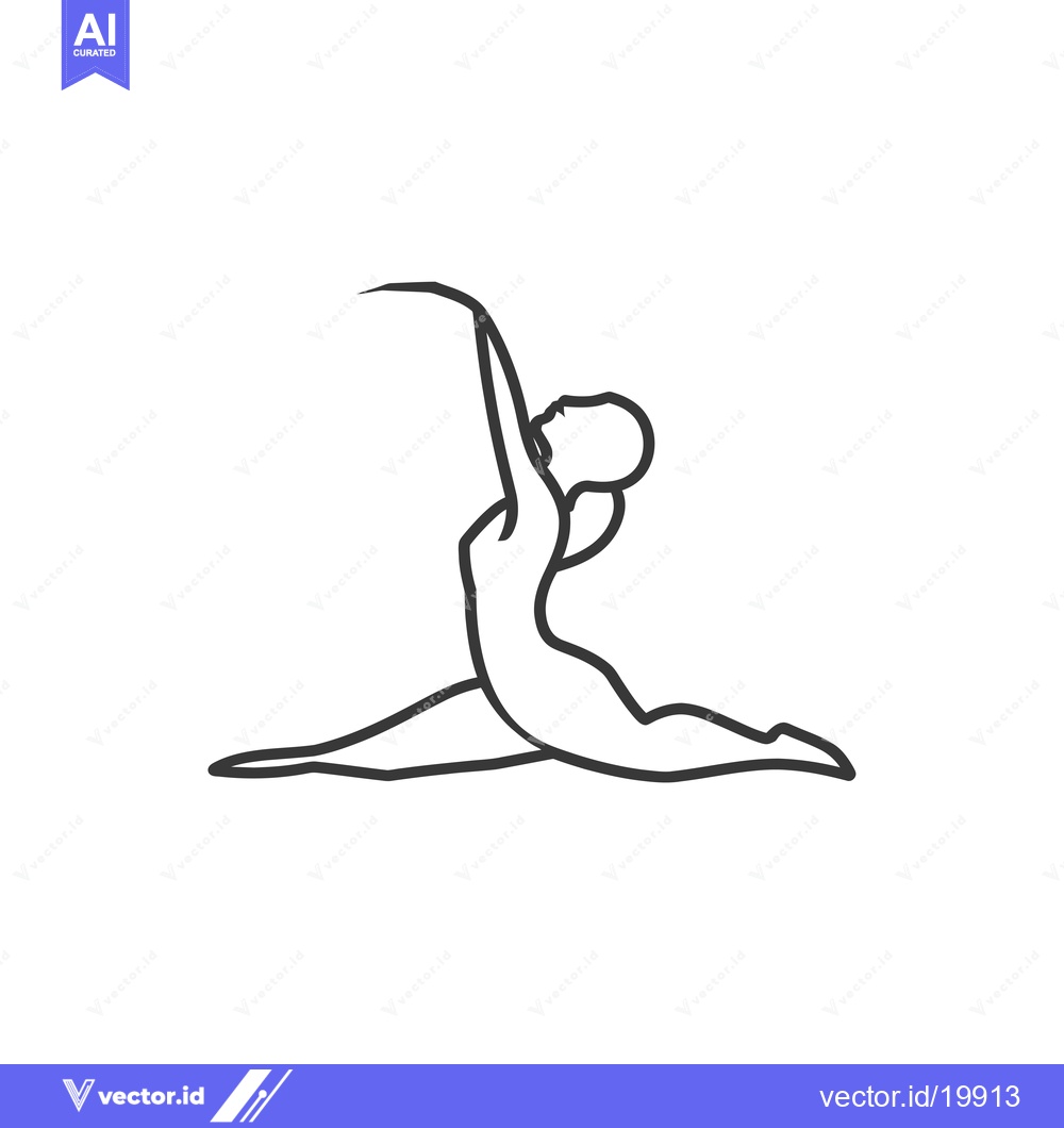 Premium Vector dari A Single Line Drawing of a Person Doing Yoga