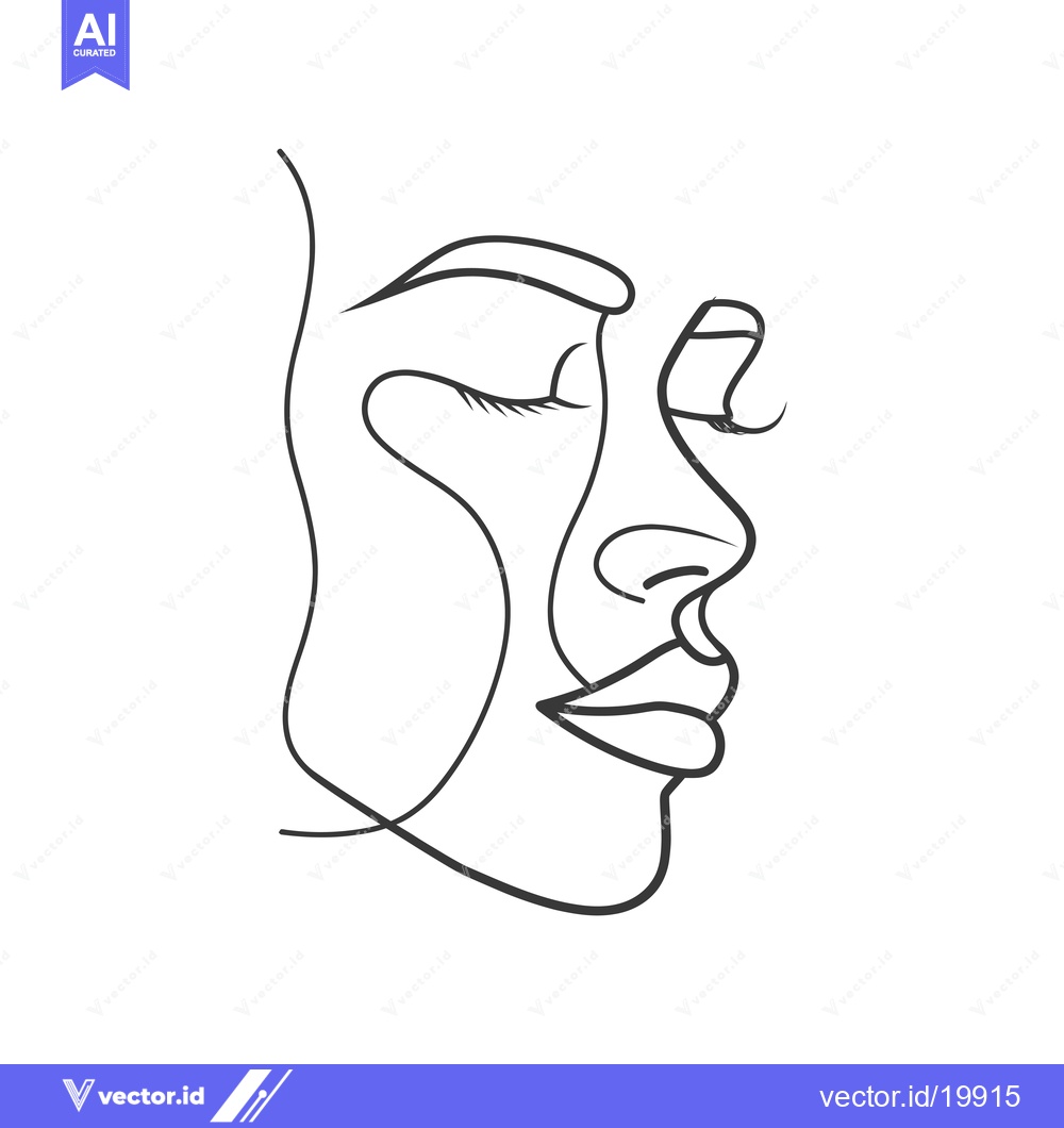 Premium Vector dari A Single-Line Drawing of a Woman's Face in Profile