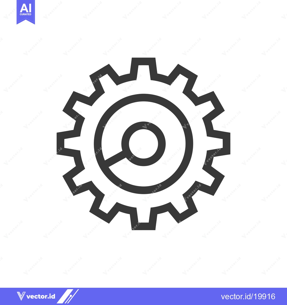 Premium Vector dari A single outlined gear with a smaller circle inside