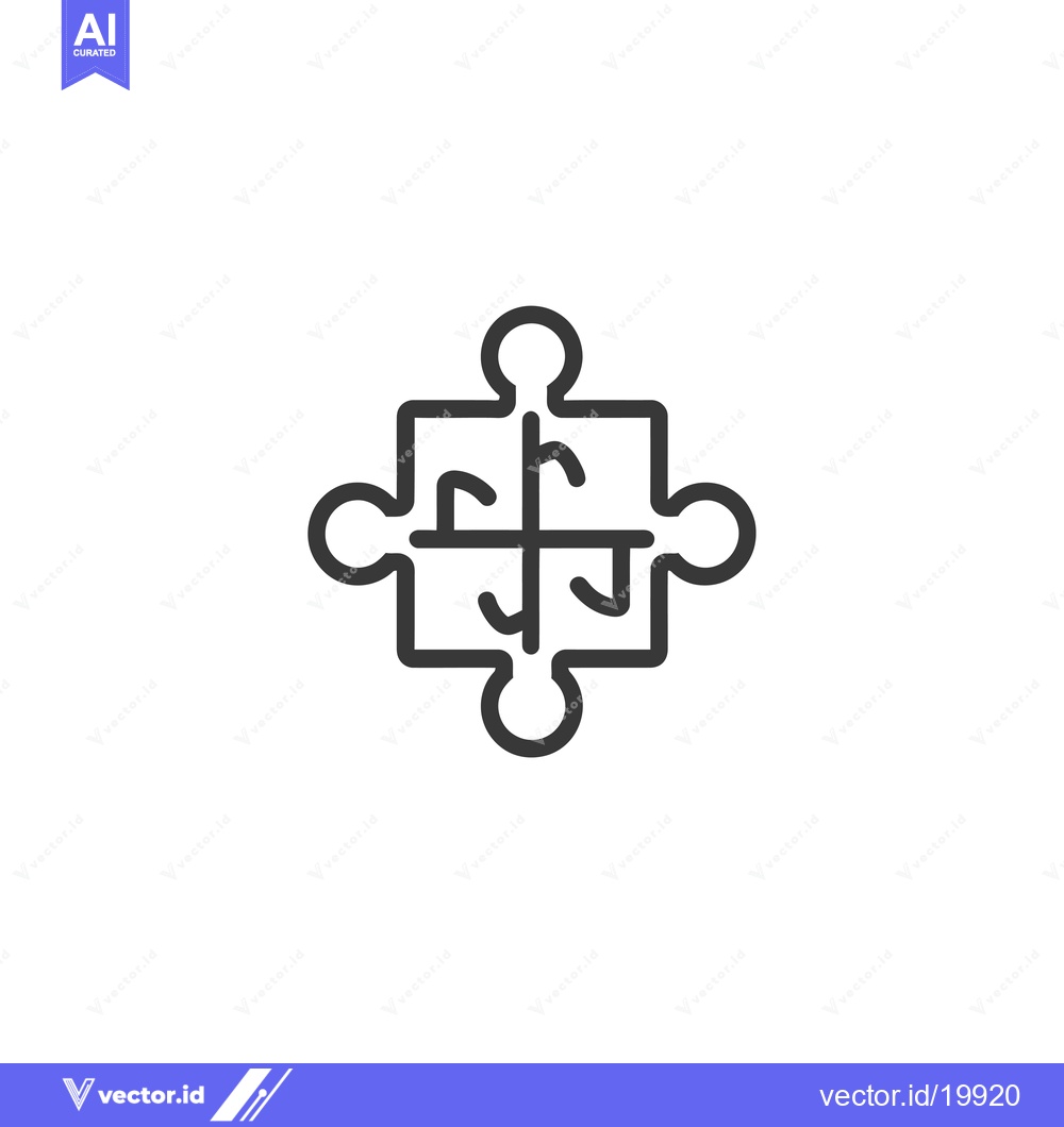 Premium Vector dari A Single Puzzle Piece with Four Interlocking Pieces Inside
